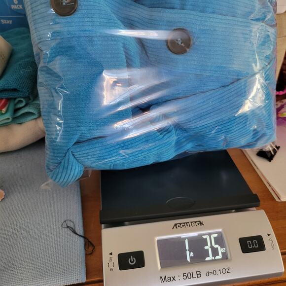 Zenana Blue Corduroy Button-Up Jacket Size L – Soft Ribbed Texture, Side Pockets - Picture 10 of 10